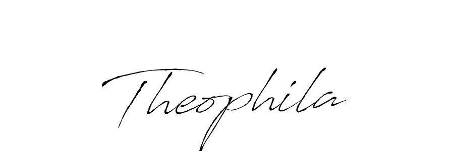 Make a beautiful signature design for name Theophila. With this signature (Antro_Vectra) style, you can create a handwritten signature for free. Theophila signature style 6 images and pictures png