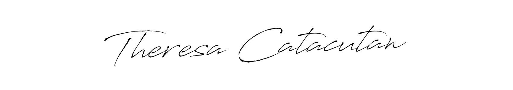 Antro_Vectra is a professional signature style that is perfect for those who want to add a touch of class to their signature. It is also a great choice for those who want to make their signature more unique. Get Theresa Catacutan name to fancy signature for free. Theresa Catacutan signature style 6 images and pictures png