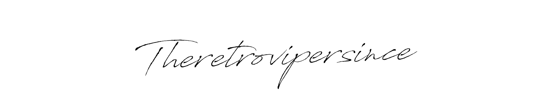 How to make Theretrovipersince name signature. Use Antro_Vectra style for creating short signs online. This is the latest handwritten sign. Theretrovipersince signature style 6 images and pictures png