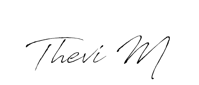 Make a beautiful signature design for name Thevi M. With this signature (Antro_Vectra) style, you can create a handwritten signature for free. Thevi M signature style 6 images and pictures png