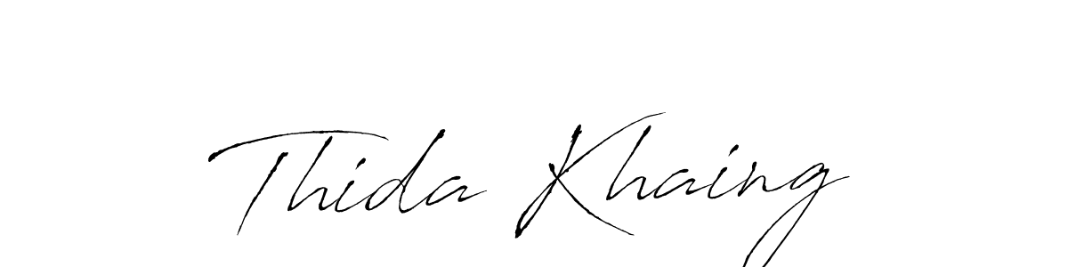 Use a signature maker to create a handwritten signature online. With this signature software, you can design (Antro_Vectra) your own signature for name Thida Khaing. Thida Khaing signature style 6 images and pictures png