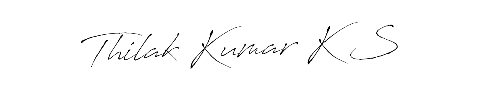 It looks lik you need a new signature style for name Thilak Kumar K S. Design unique handwritten (Antro_Vectra) signature with our free signature maker in just a few clicks. Thilak Kumar K S signature style 6 images and pictures png