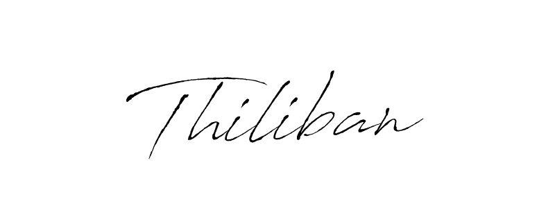 Use a signature maker to create a handwritten signature online. With this signature software, you can design (Antro_Vectra) your own signature for name Thiliban. Thiliban signature style 6 images and pictures png