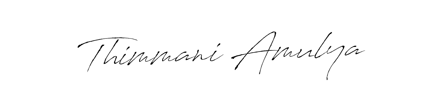 Use a signature maker to create a handwritten signature online. With this signature software, you can design (Antro_Vectra) your own signature for name Thimmani Amulya. Thimmani Amulya signature style 6 images and pictures png