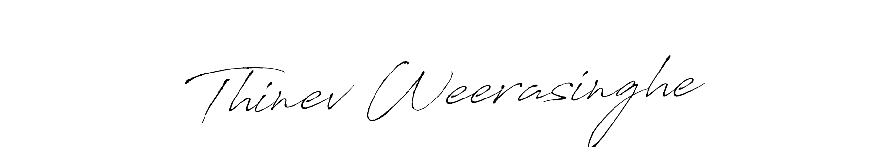 How to make Thinev Weerasinghe name signature. Use Antro_Vectra style for creating short signs online. This is the latest handwritten sign. Thinev Weerasinghe signature style 6 images and pictures png