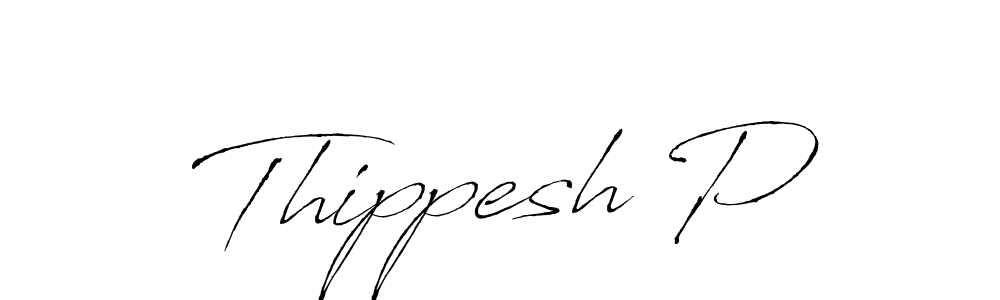How to make Thippesh P name signature. Use Antro_Vectra style for creating short signs online. This is the latest handwritten sign. Thippesh P signature style 6 images and pictures png