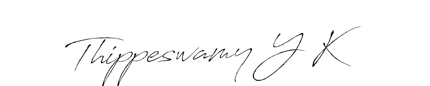 How to make Thippeswamy Y K name signature. Use Antro_Vectra style for creating short signs online. This is the latest handwritten sign. Thippeswamy Y K signature style 6 images and pictures png