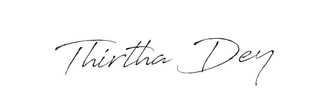 The best way (Antro_Vectra) to make a short signature is to pick only two or three words in your name. The name Thirtha Dey include a total of six letters. For converting this name. Thirtha Dey signature style 6 images and pictures png