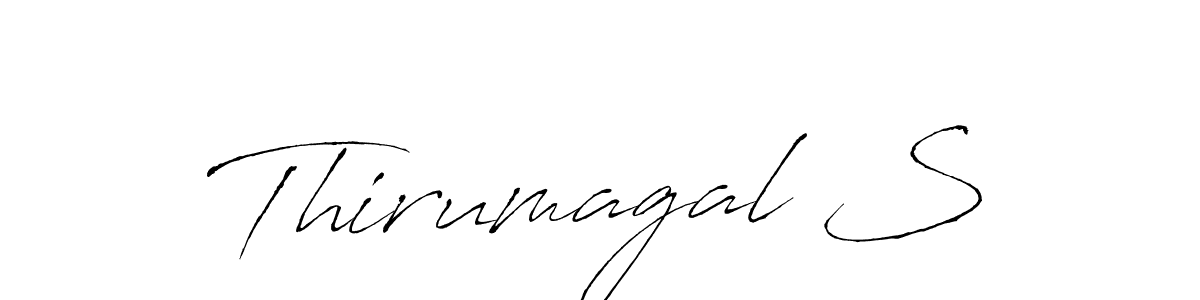 The best way (Antro_Vectra) to make a short signature is to pick only two or three words in your name. The name Thirumagal S include a total of six letters. For converting this name. Thirumagal S signature style 6 images and pictures png