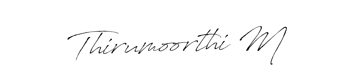 It looks lik you need a new signature style for name Thirumoorthi M. Design unique handwritten (Antro_Vectra) signature with our free signature maker in just a few clicks. Thirumoorthi M signature style 6 images and pictures png