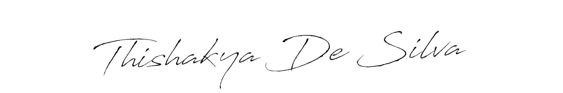Make a beautiful signature design for name Thishakya De Silva. With this signature (Antro_Vectra) style, you can create a handwritten signature for free. Thishakya De Silva signature style 6 images and pictures png