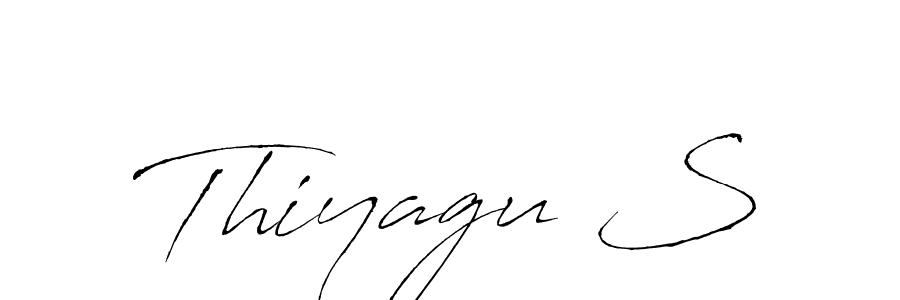 How to make Thiyagu S name signature. Use Antro_Vectra style for creating short signs online. This is the latest handwritten sign. Thiyagu S signature style 6 images and pictures png
