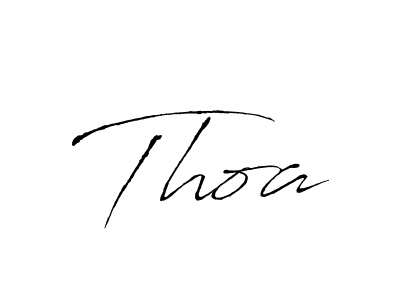 Design your own signature with our free online signature maker. With this signature software, you can create a handwritten (Antro_Vectra) signature for name Thoa. Thoa signature style 6 images and pictures png