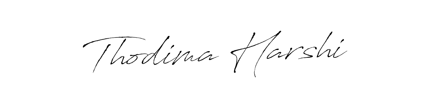 Create a beautiful signature design for name Thodima Harshi. With this signature (Antro_Vectra) fonts, you can make a handwritten signature for free. Thodima Harshi signature style 6 images and pictures png
