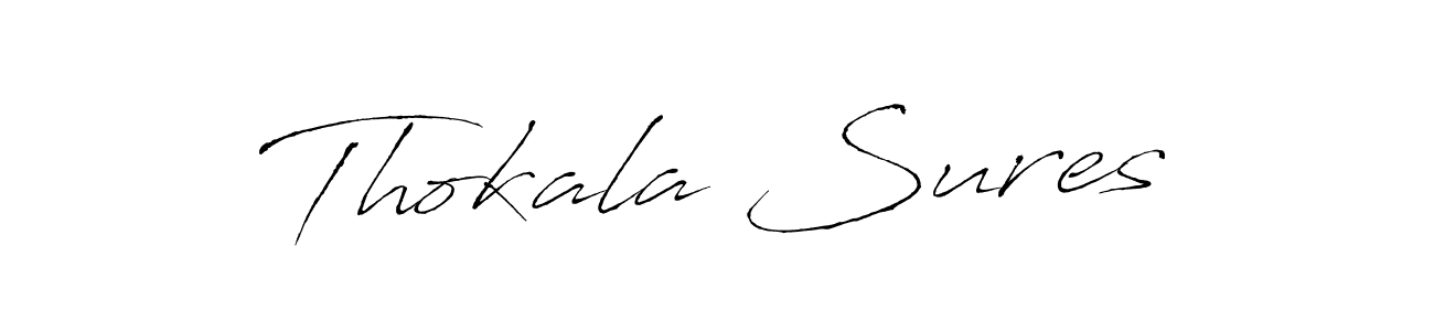 You should practise on your own different ways (Antro_Vectra) to write your name (Thokala Sures) in signature. don't let someone else do it for you. Thokala Sures signature style 6 images and pictures png