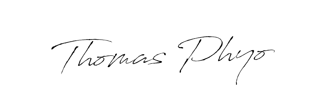 Design your own signature with our free online signature maker. With this signature software, you can create a handwritten (Antro_Vectra) signature for name Thomas Phyo. Thomas Phyo signature style 6 images and pictures png