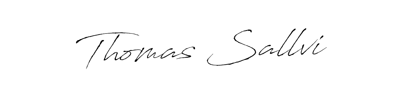 How to make Thomas Sallvi name signature. Use Antro_Vectra style for creating short signs online. This is the latest handwritten sign. Thomas Sallvi signature style 6 images and pictures png