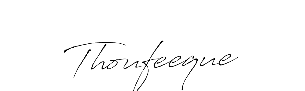It looks lik you need a new signature style for name Thoufeeque. Design unique handwritten (Antro_Vectra) signature with our free signature maker in just a few clicks. Thoufeeque signature style 6 images and pictures png
