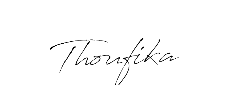 How to make Thoufika name signature. Use Antro_Vectra style for creating short signs online. This is the latest handwritten sign. Thoufika signature style 6 images and pictures png