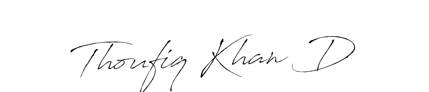 Similarly Antro_Vectra is the best handwritten signature design. Signature creator online .You can use it as an online autograph creator for name Thoufiq Khan D. Thoufiq Khan D signature style 6 images and pictures png