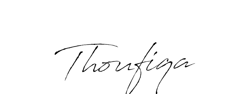 Use a signature maker to create a handwritten signature online. With this signature software, you can design (Antro_Vectra) your own signature for name Thoufiqa. Thoufiqa signature style 6 images and pictures png