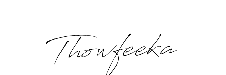 Also You can easily find your signature by using the search form. We will create Thowfeeka name handwritten signature images for you free of cost using Antro_Vectra sign style. Thowfeeka signature style 6 images and pictures png