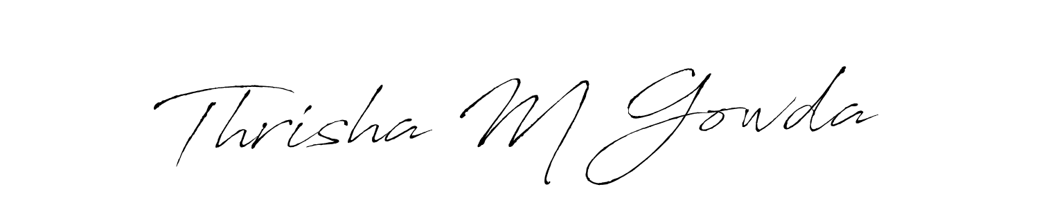 Also we have Thrisha M Gowda name is the best signature style. Create professional handwritten signature collection using Antro_Vectra autograph style. Thrisha M Gowda signature style 6 images and pictures png