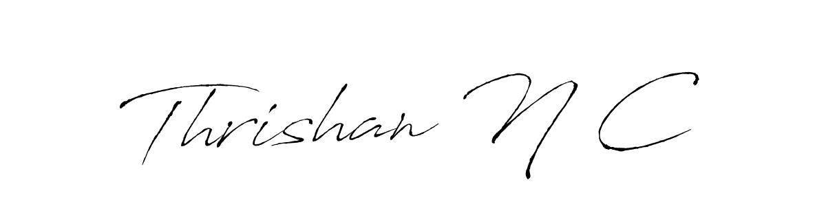 This is the best signature style for the Thrishan N C name. Also you like these signature font (Antro_Vectra). Mix name signature. Thrishan N C signature style 6 images and pictures png