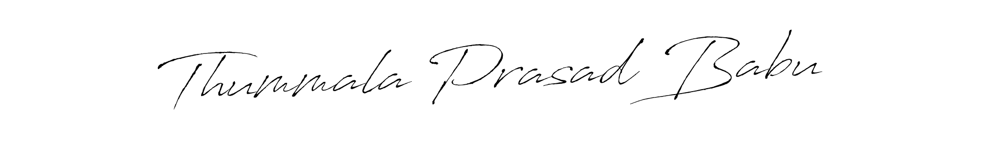 Antro_Vectra is a professional signature style that is perfect for those who want to add a touch of class to their signature. It is also a great choice for those who want to make their signature more unique. Get Thummala Prasad Babu name to fancy signature for free. Thummala Prasad Babu signature style 6 images and pictures png