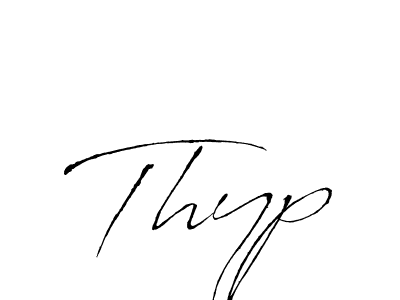Make a beautiful signature design for name Thyp. With this signature (Antro_Vectra) style, you can create a handwritten signature for free. Thyp signature style 6 images and pictures png