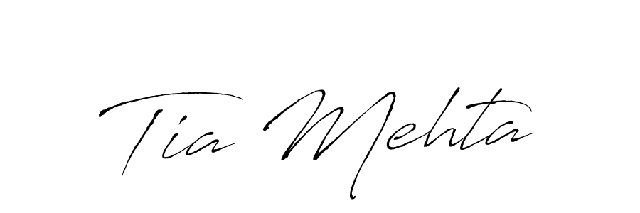 How to make Tia Mehta name signature. Use Antro_Vectra style for creating short signs online. This is the latest handwritten sign. Tia Mehta signature style 6 images and pictures png