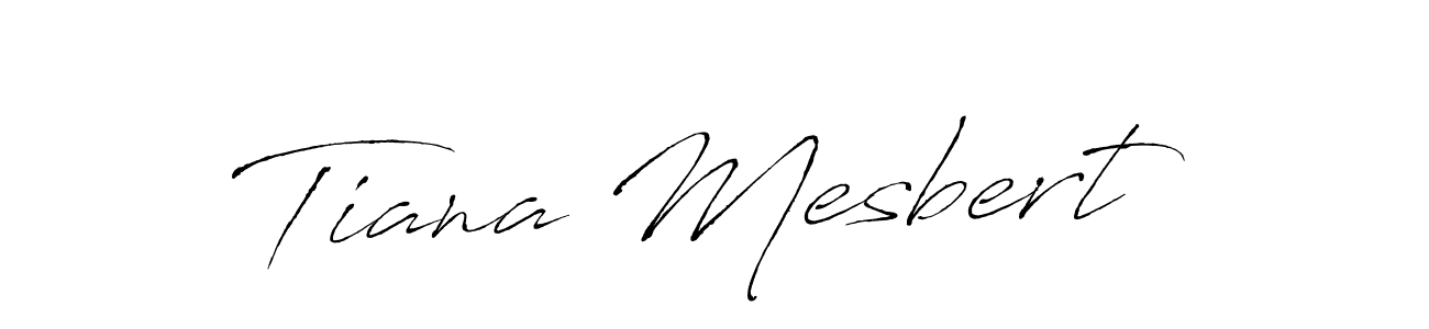 How to make Tiana Mesbert name signature. Use Antro_Vectra style for creating short signs online. This is the latest handwritten sign. Tiana Mesbert signature style 6 images and pictures png