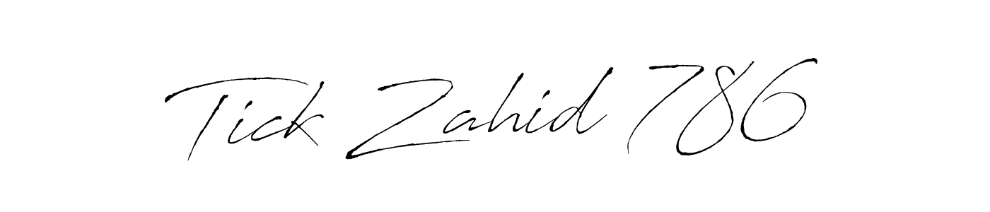 How to make Tick Zahid 786 signature? Antro_Vectra is a professional autograph style. Create handwritten signature for Tick Zahid 786 name. Tick Zahid 786 signature style 6 images and pictures png