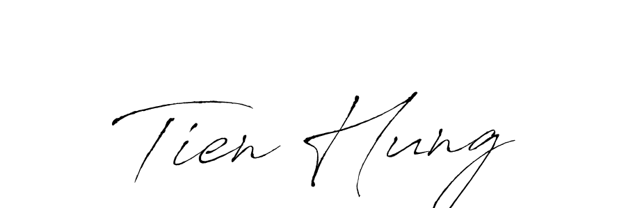 You can use this online signature creator to create a handwritten signature for the name Tien Hung. This is the best online autograph maker. Tien Hung signature style 6 images and pictures png