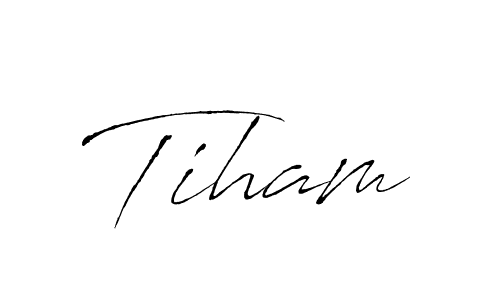 Make a beautiful signature design for name Tiham. With this signature (Antro_Vectra) style, you can create a handwritten signature for free. Tiham signature style 6 images and pictures png