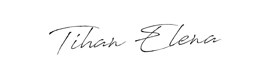 How to make Tihan Elena name signature. Use Antro_Vectra style for creating short signs online. This is the latest handwritten sign. Tihan Elena signature style 6 images and pictures png