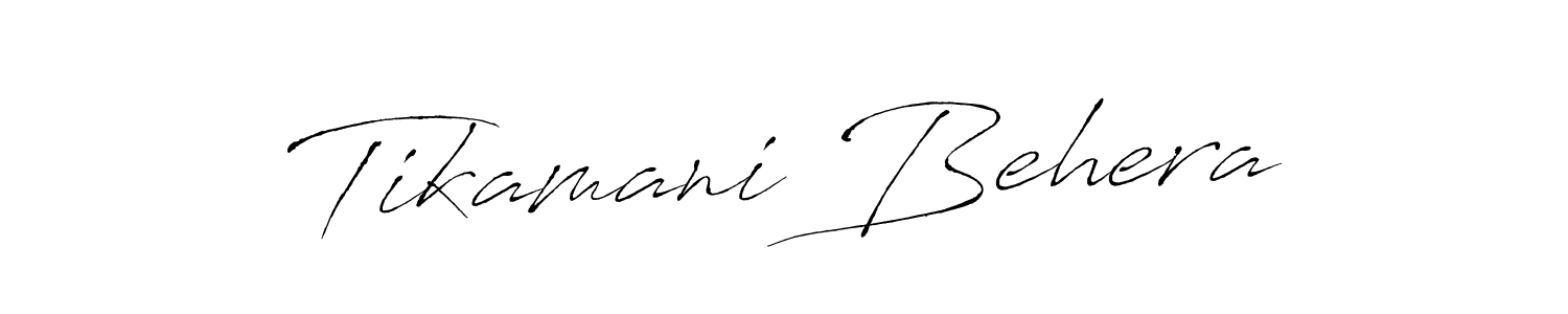 Make a beautiful signature design for name Tikamani Behera. With this signature (Antro_Vectra) style, you can create a handwritten signature for free. Tikamani Behera signature style 6 images and pictures png