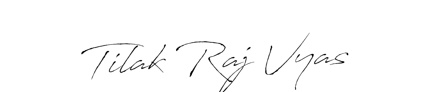 The best way (Antro_Vectra) to make a short signature is to pick only two or three words in your name. The name Tilak Raj Vyas include a total of six letters. For converting this name. Tilak Raj Vyas signature style 6 images and pictures png