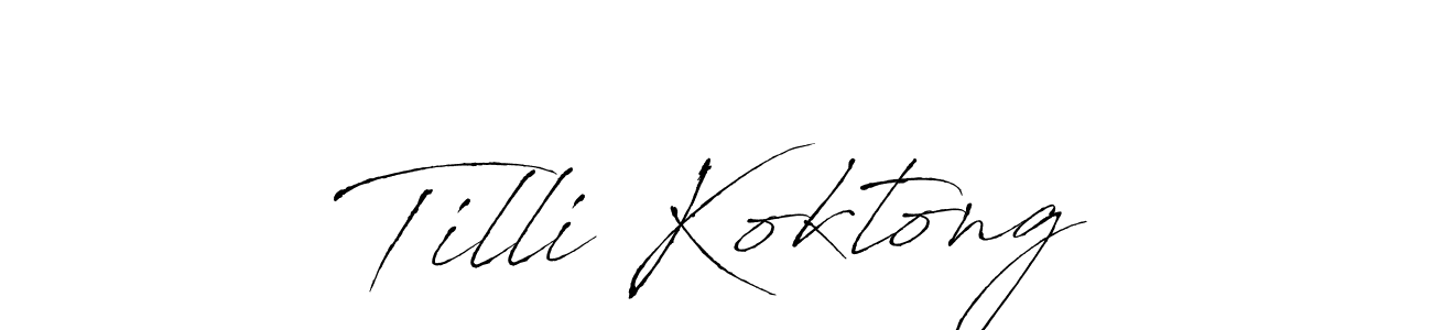 How to make Tilli Koktong signature? Antro_Vectra is a professional autograph style. Create handwritten signature for Tilli Koktong name. Tilli Koktong signature style 6 images and pictures png