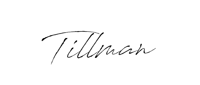 Use a signature maker to create a handwritten signature online. With this signature software, you can design (Antro_Vectra) your own signature for name Tillman. Tillman signature style 6 images and pictures png