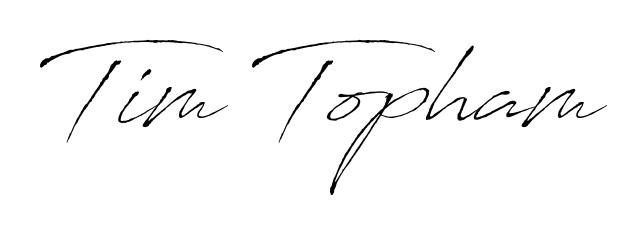 Transform the name Tim Topham into a signature masterpiece using Antro_Vectra font. Ideal for photographers, artists, and creators looking for watermarks. Tim Topham signature style 6 images and pictures png