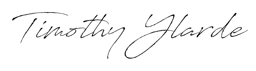 A timeless handwritten aesthetic for Timothy Ylarde. The Antro_Vectra font gives your signature a handcrafted feel with natural curves. Timothy Ylarde signature style 6 images and pictures png