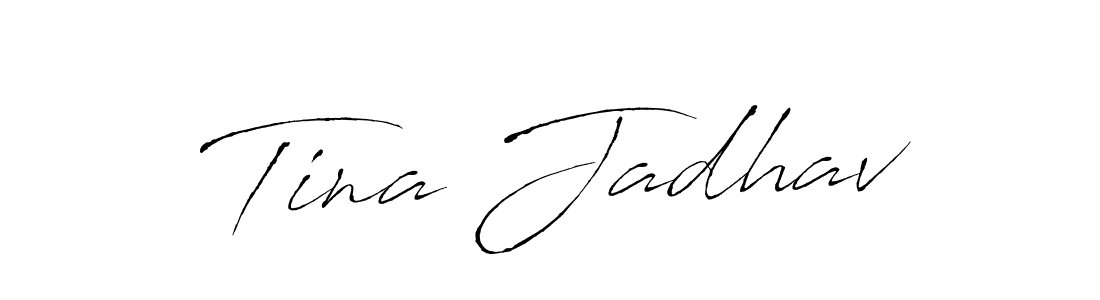 Tina Jadhav stylish signature style. Best Handwritten Sign (Antro_Vectra) for my name. Handwritten Signature Collection Ideas for my name Tina Jadhav. Tina Jadhav signature style 6 images and pictures png