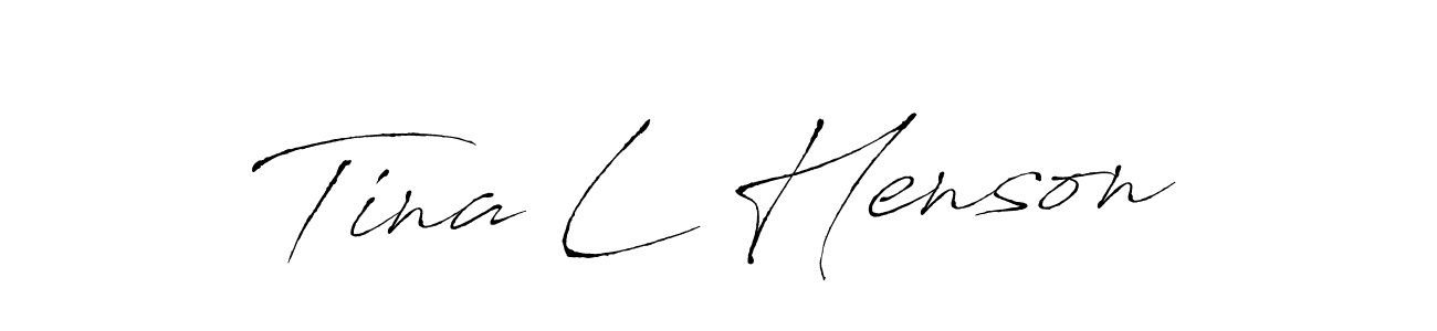 Tina L Henson stylish signature style. Best Handwritten Sign (Antro_Vectra) for my name. Handwritten Signature Collection Ideas for my name Tina L Henson. Tina L Henson signature style 6 images and pictures png