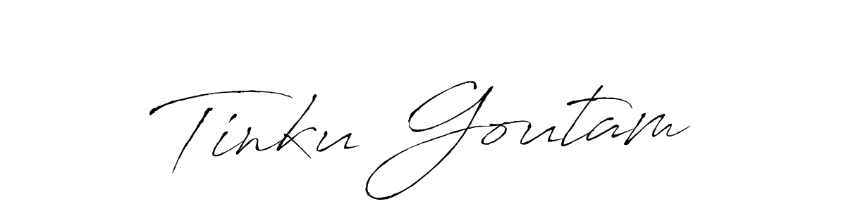 How to make Tinku Goutam name signature. Use Antro_Vectra style for creating short signs online. This is the latest handwritten sign. Tinku Goutam signature style 6 images and pictures png