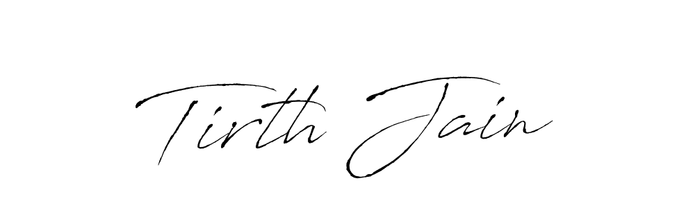 How to make Tirth Jain name signature. Use Antro_Vectra style for creating short signs online. This is the latest handwritten sign. Tirth Jain signature style 6 images and pictures png