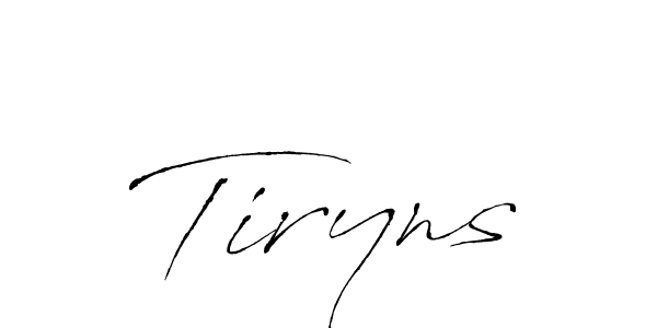 Antro_Vectra is a professional signature style that is perfect for those who want to add a touch of class to their signature. It is also a great choice for those who want to make their signature more unique. Get Tiryns name to fancy signature for free. Tiryns signature style 6 images and pictures png