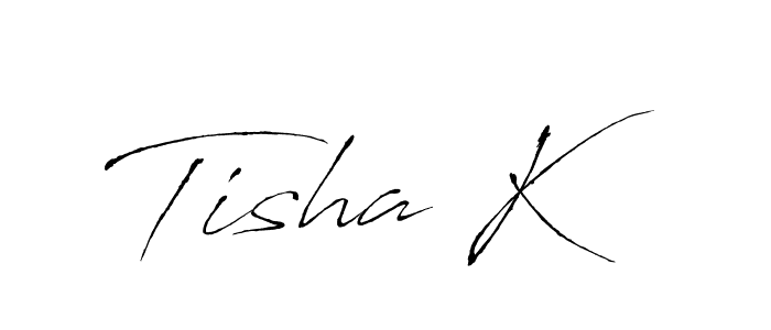 Tisha K stylish signature style. Best Handwritten Sign (Antro_Vectra) for my name. Handwritten Signature Collection Ideas for my name Tisha K. Tisha K signature style 6 images and pictures png