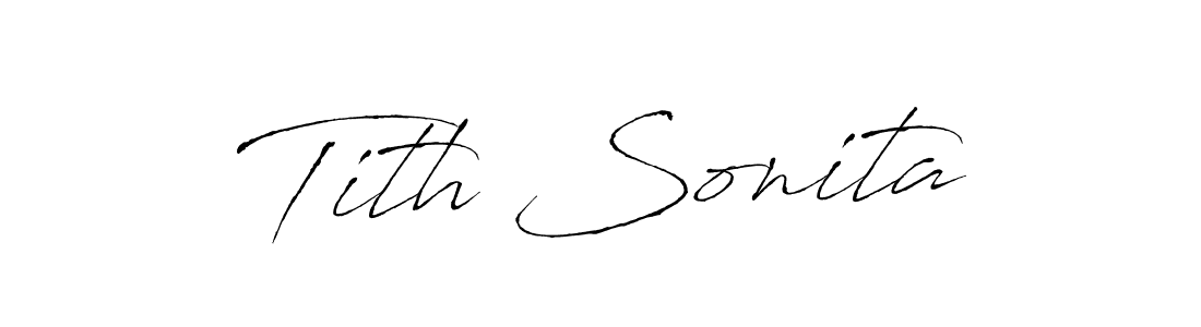 Design your own signature with our free online signature maker. With this signature software, you can create a handwritten (Antro_Vectra) signature for name Tith Sonita. Tith Sonita signature style 6 images and pictures png