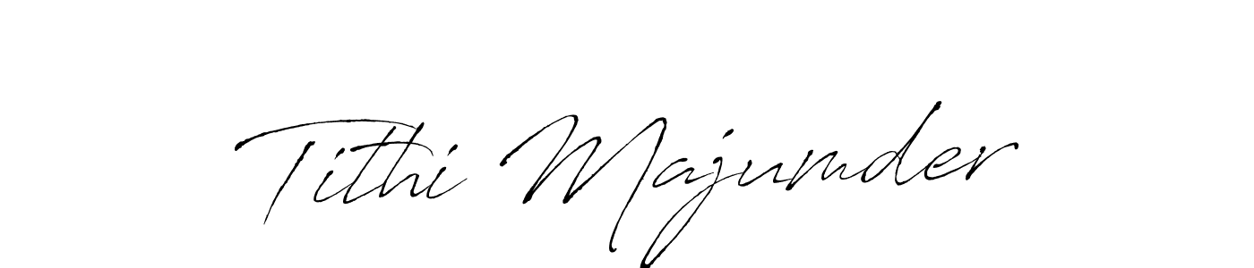 The best way (Antro_Vectra) to make a short signature is to pick only two or three words in your name. The name Tithi Majumder include a total of six letters. For converting this name. Tithi Majumder signature style 6 images and pictures png